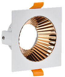 LIGHTING Светильник 4109 встраиваемый поворотный под лампу GU10 белый/золото пластик IEK LT-UVB0-4109-GU10-1-K22