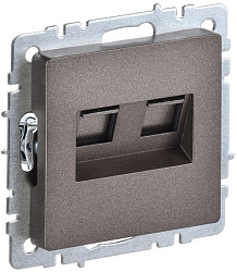 BRITE Розетка компьютерная двойная RJ45 кат.6 РК11-2-БрТБ темная бронза IEK BR-K20-2-K45