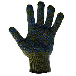 Перчатки х/б «Олива» с нанесением «Точка» 5 нитей, 66-68 г 09-0245