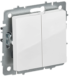 BRITE Выключатель 2-клавишный перекрестный 10А ВС10-2-3-БрБ белый IEK BR-V23-0-10-K01