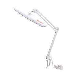 Лампа настольная бестеневая, струбцина, Blue Stream, 117 SMD LED, диммер (4 уровня), белая REXANT 31-0409