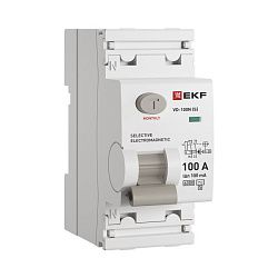 ВДТ ВД-100N (S) 2P 100А 100мА AC эл-мех 6кА PROXIMA EKF E1026MS100100