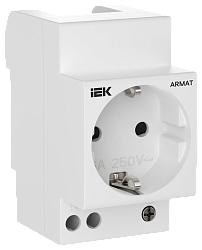 ARMAT Розетка на DIN-рейку 45мм с заземлением с защитными шторками 16А IEK AR-SOD-G-GND-S-016