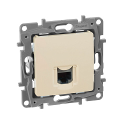 ETIKA Розетка компьютерная RJ45 категория 5Е UTP слоновая кость 672341