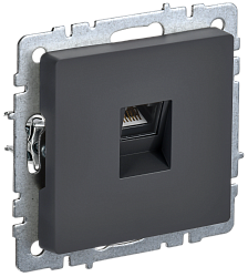 BRITE Розетка компьютерная RJ45 кат.5E РК10-БрГ графит IEK BR-K10-1-K53