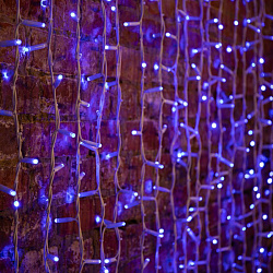 Гирлянда светодиодная Занавес 2х1,5м 360 LED СИНИЙ белый КАУЧУК IP67 постоянное свечение 230В блок в комплекте NEON-NIGHT 237-113