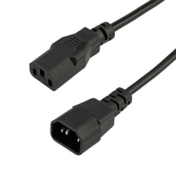 Шнур сетевой, разъем IEC 320 C13 - разъем IEC 320 C14, кабель 3x0,75 мм², длина 1,5 метра (PE пакет) REXANT 11-1161