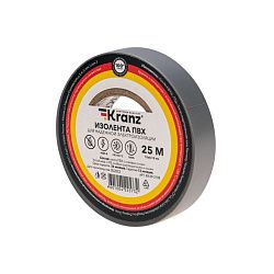 Изолента ПВХ 0,13х15мм, 25м, серая KRANZ KR-09-2108