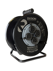 Удлинитель силовой КГ 3х2,5 30м, на катушке (металл), 4 гнезда с заземлением и крышками, 16А, IP44 DEKRON DEK0906-0006