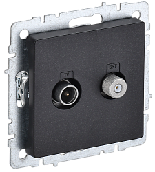 BRITE Розетка двойная TV+SAT РТВ/РСп12-БрЧ черный IEK BR-AF20-O-K02