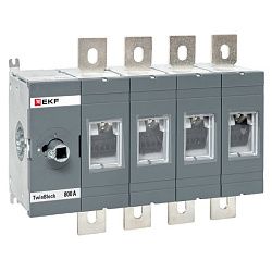 Рубильник 800A 4P без рукоятки управления TwinBlock EKF tb-s-800-4p