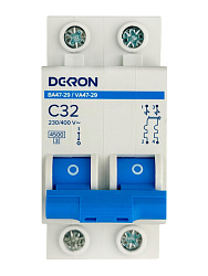 Автоматический выключатель ВА47-29 2P С32A 4,5кА mcb29-2-C32-dek