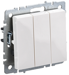 BRITE Выключатель 3-клавишный 10А ВС10-3-0-БрБ белый IEK BR-V30-0-10-K01