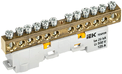 TEKFOR Шина PE "земля" неизолированная на универсальном держателе 8х12-12-Ж IEK TF-NN20-12-DL-K05