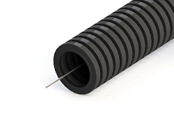 Труба ПНД гофрированная с зондом D16мм.  (100м/уп) Черный DEKRON DEK0204-0201