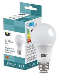 Лампа светодиодная Груша A60 10 Вт 950lm 4000K E27 IEK (ЭФ) LL-I-A60-10-230-40-E27