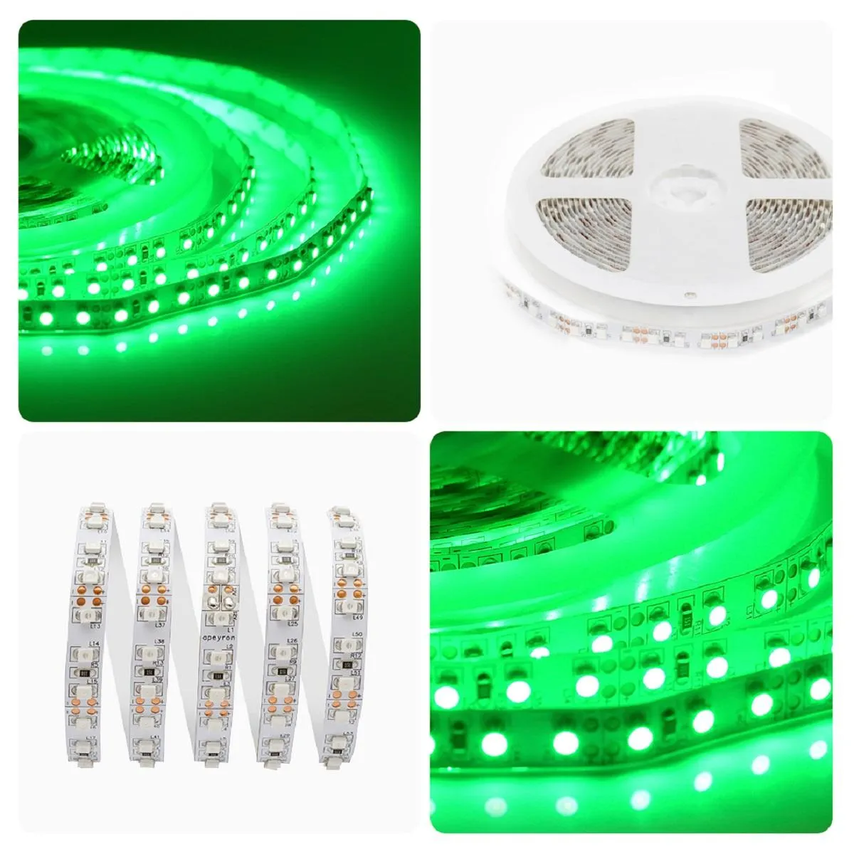 Лента светодиодная СТ smd3528 120д/м 12В IP20 5м зеленый Apeyron - Фото 3