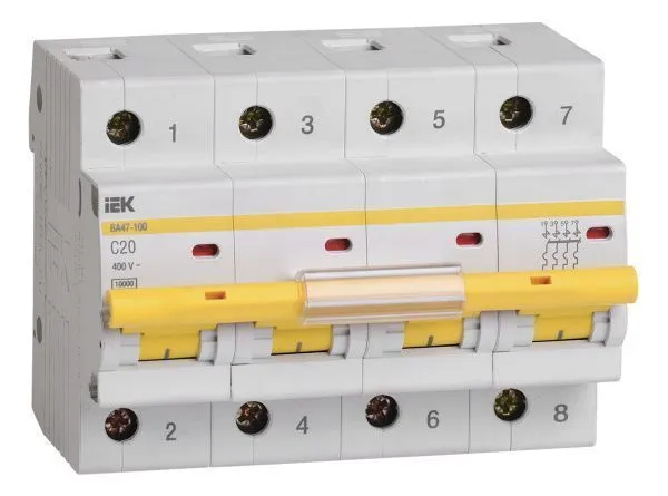 KARAT Автоматический выключатель ВА47-100 4P C 20А 10кА IEK