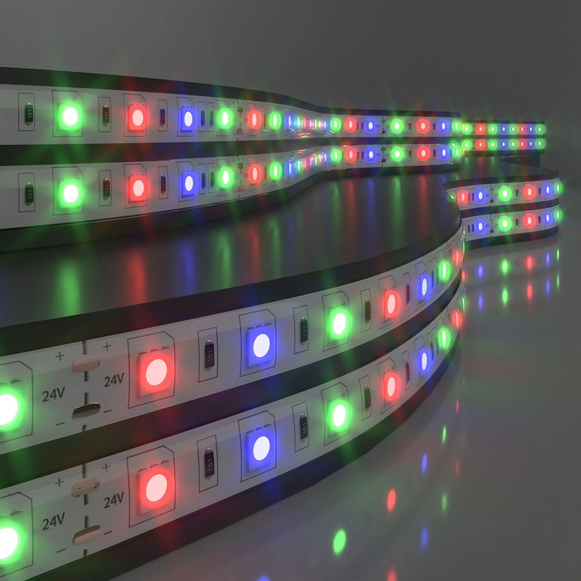 Лента светодиодная 24V 14,4W 60Led 5050 IP65 RGB, 5м Elektrostandard