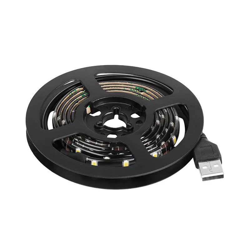 Лента светодиодная 5В, SMD2835, 4,8Вт/м, 60 LED/м, 6500K, 8мм, 1м, с USB коннектором, черная, IP65 L - Фото 3