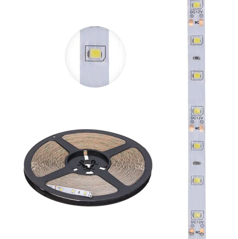 Лента светодиодная 12В, SMD2835, 4,8Вт/м, 60 LED/м, 6500К, 8мм, 20м, для БП с клеммами, IP20 LAMPER - Фото 3
