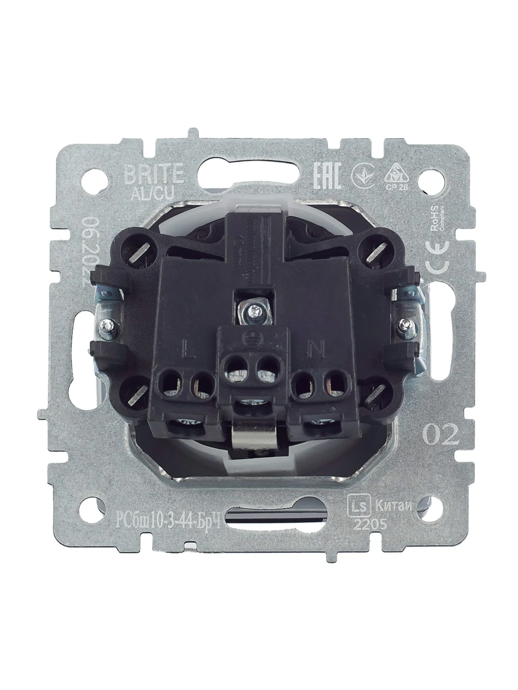 BRITE Розетка 1-местная с заземлением с защитными шторками и крышкой 16А IP44 РСбш10-3-44-БрЧ черный IEK - Фото 8