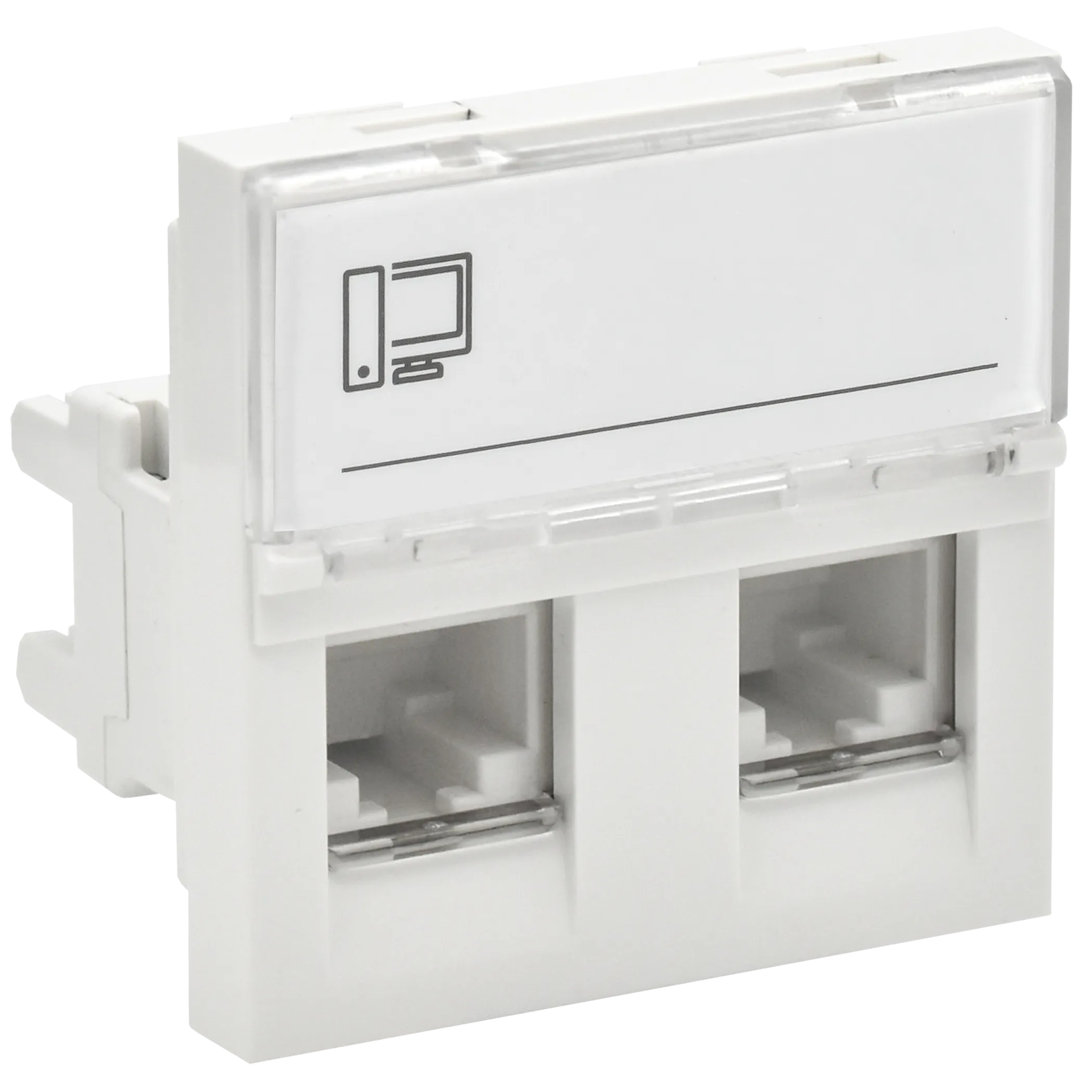 PRIMER РКИ-22-00-П-5 Розетка компьютерная RJ45 UTP кат.5E (2 модуля 2 входа) белая IEK