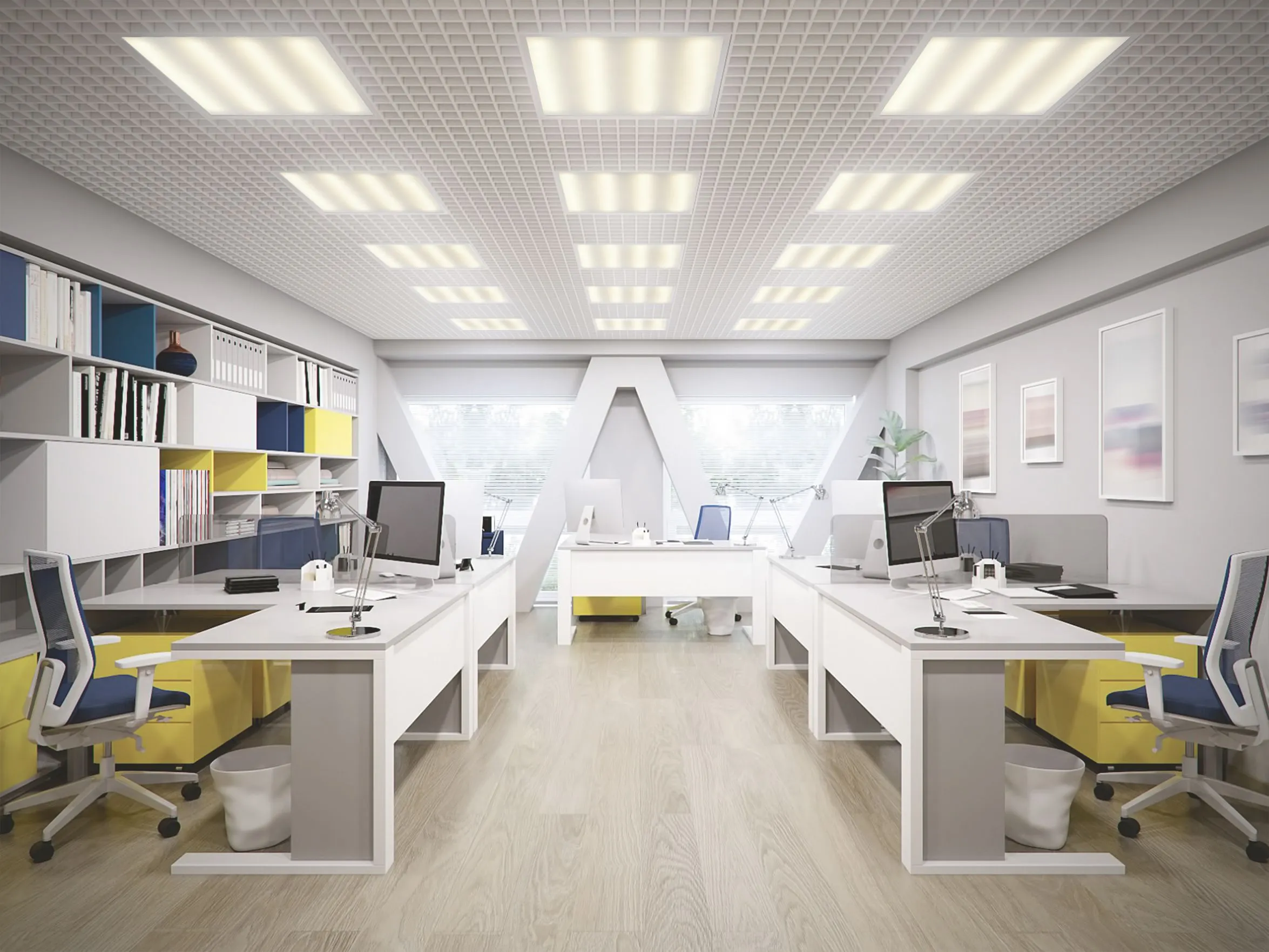 LIGHTING PRO Светильник светодиодный ДВО 2001D 40Вт 4000К IP40 588х588мм Грильято опал Dali IEK - Фото 6