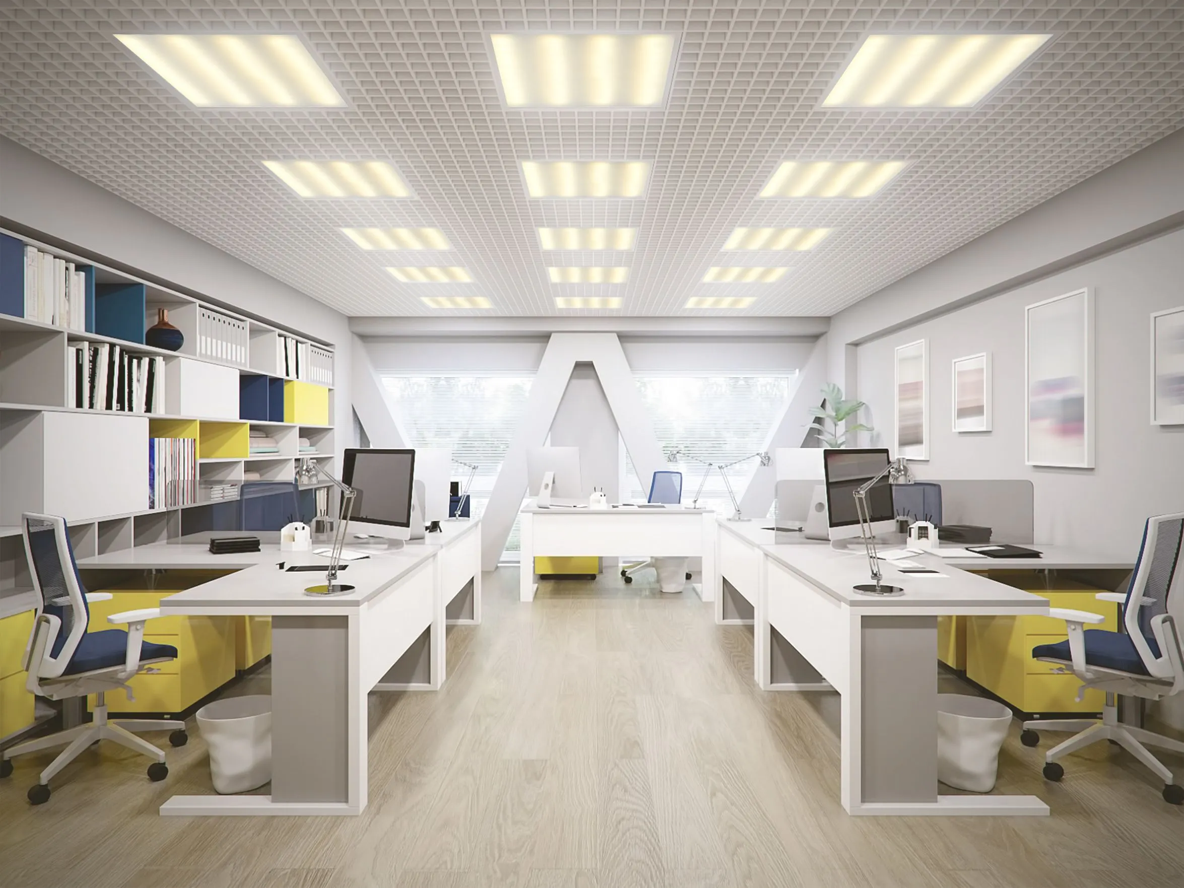 LIGHTING PRO Светильник светодиодный ДВО 2001A 45Вт 3000К IP40 588х588мм Грильято опал БАП 3ч IEK - Фото 6