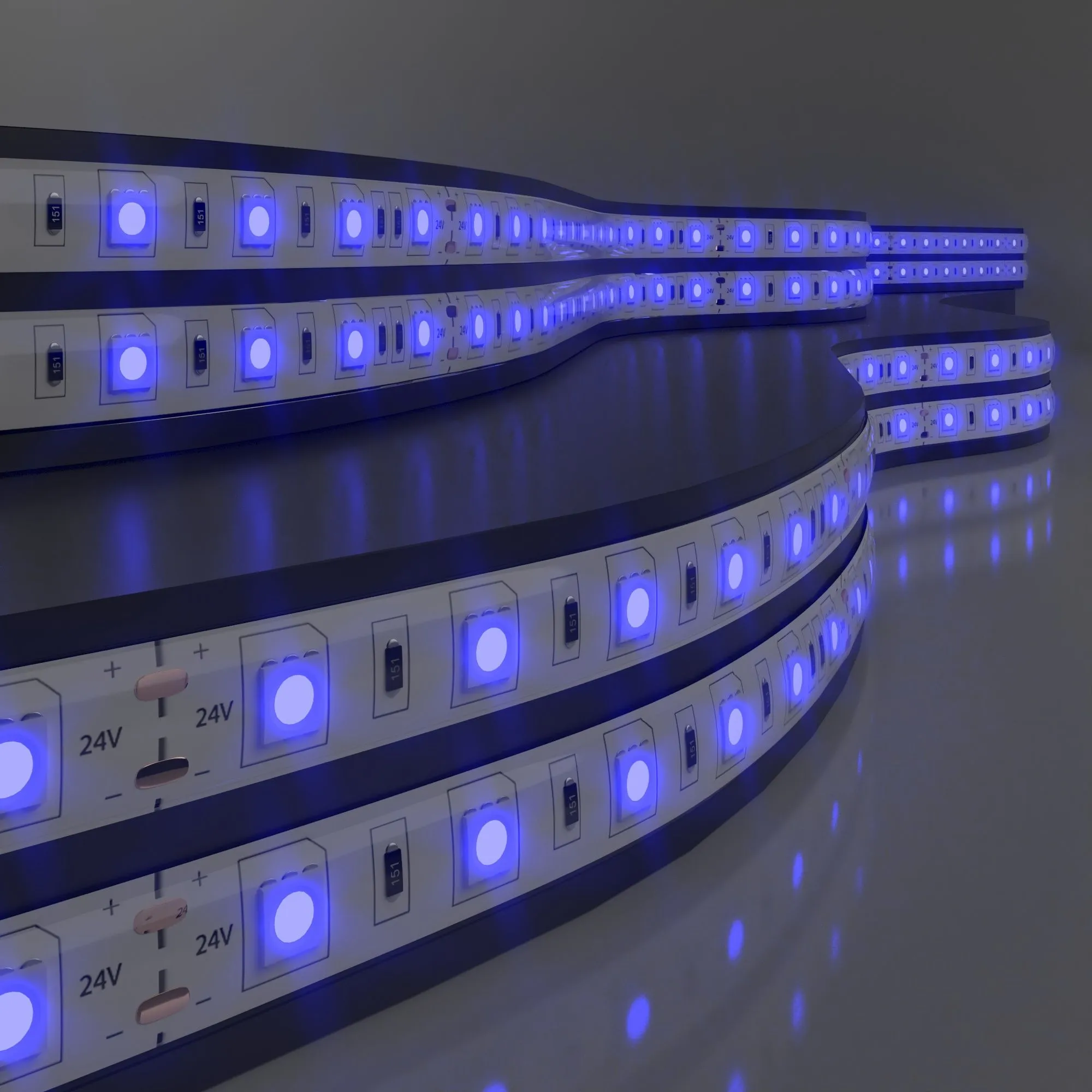 Лента светодиодная 24V 14,4W 60Led 5050 IP20 синий, 5м Elektrostandard