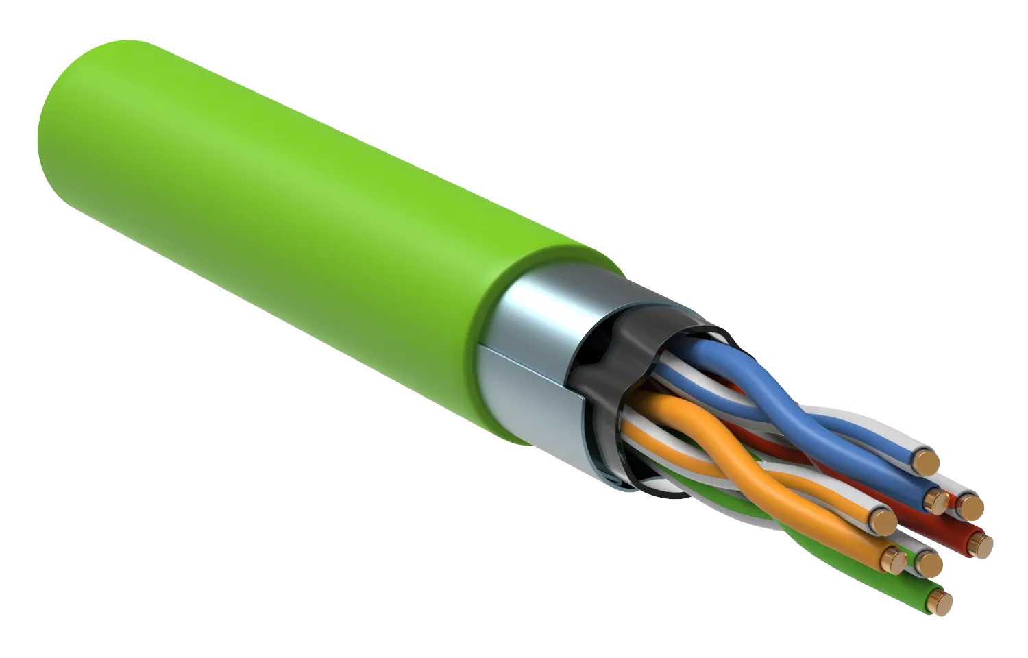 ITK Витая пара F/UTP кат.5E 4x2х24AWG solid LSLTx нг(А)-LSLTx зеленый (305м)