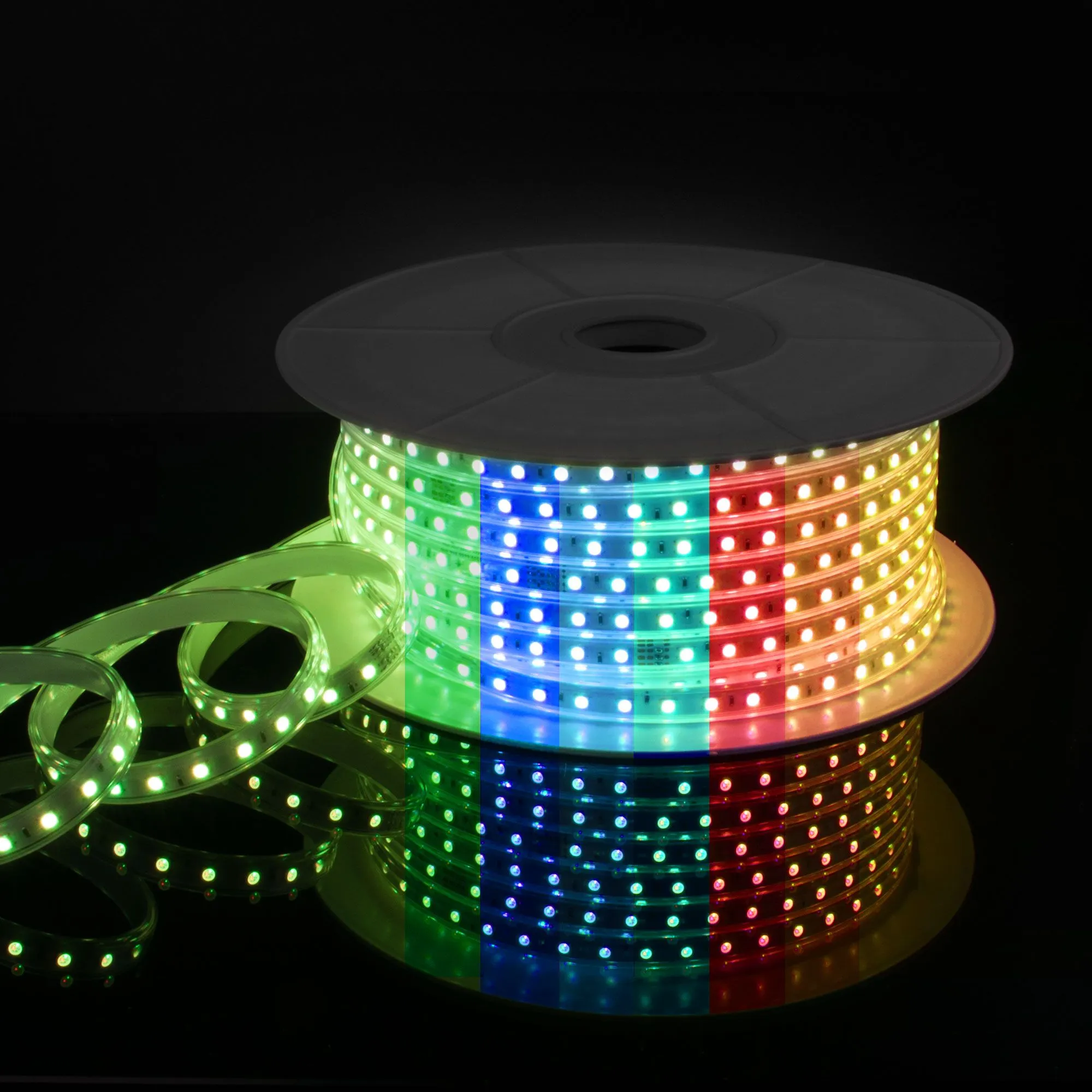 Лента светодиодная 220V 11W 60Led 5050 IP65 мульти, 50 м Elektrostandard