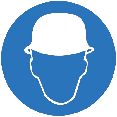 Знак наклейка M02 "Работать в защитной каске (шлеме)" (200x200) EKF