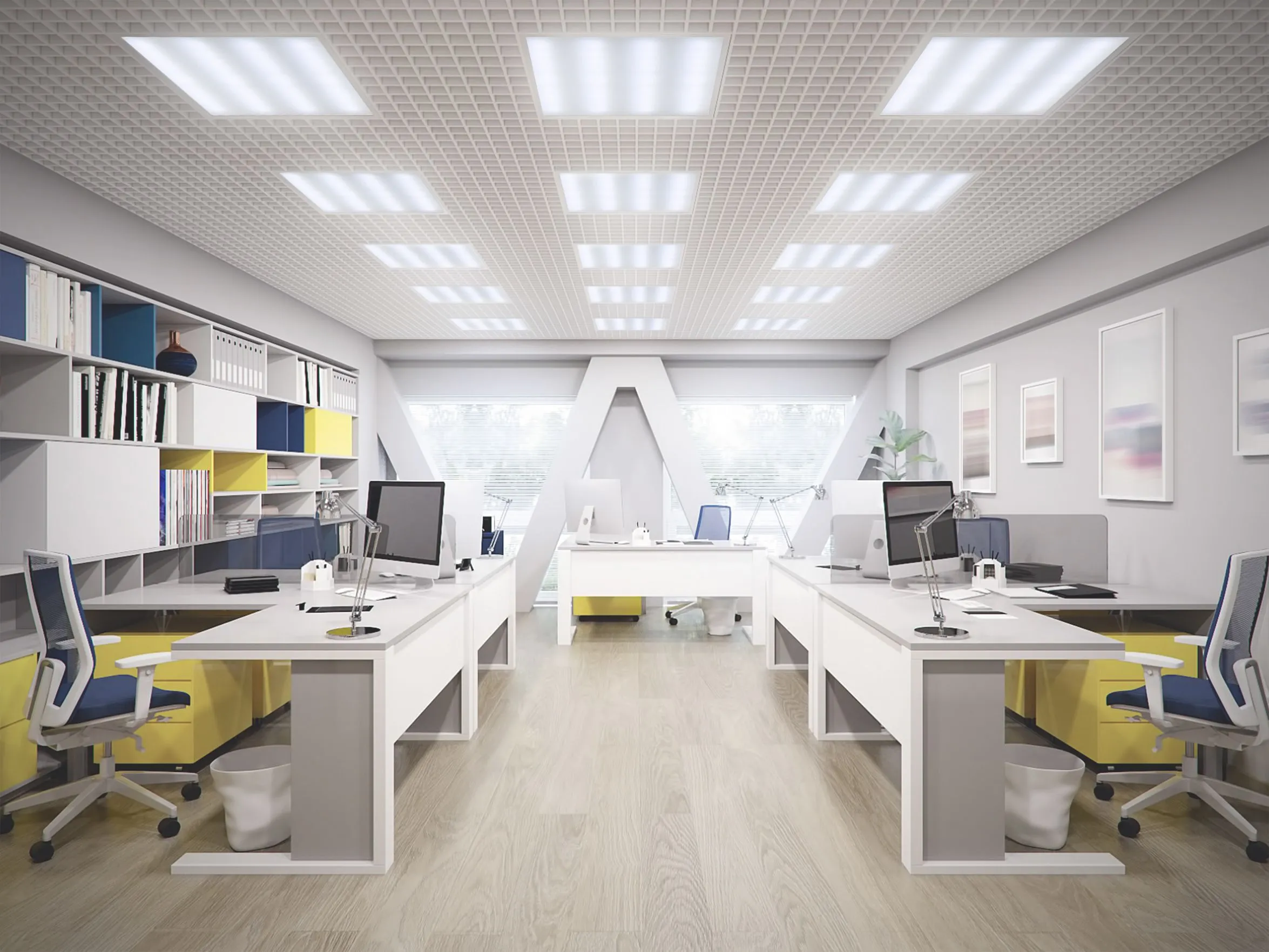 LIGHTING PRO Светильник светодиодный ДВО 2001D 40Вт 5000К IP40 588х588мм Грильято опал Dali IEK - Фото 6