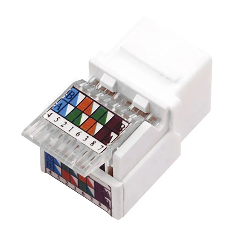 Модуль Keystone Jack RJ-45(8P8C), UTP, CAT 5e, тип 180 градусов, самозажимной, белый REXANT - Фото 2