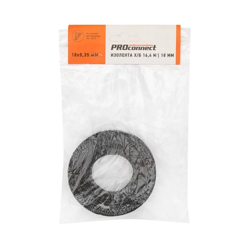 Изолента ХБ 18х0,35 мм (ролик 16,4 м/110 г) (2-ПОЛ) PROconnect - Фото 3