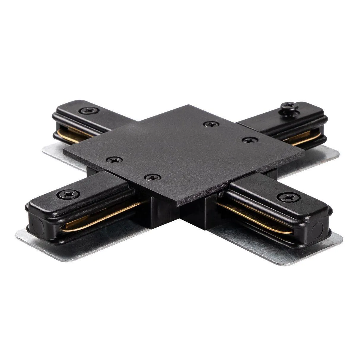 Коннектор для трековых систем PTR/R CX-BL чёрный  X -обр. (встраиваемый) Jazzway