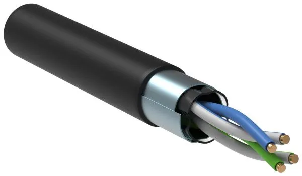 Витая пара U/UTP 5E 24AWG 2PR LDPE 1м черный 305м РФ GENERICA