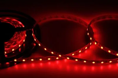 Лента светодиодная 12В, SMD5050, 14,4Вт/м, 60 LED/м, красный, 10мм, 5м, IP20 LAMPER