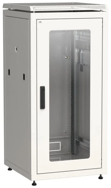 ITK LINEA N Шкаф сетевой 19" 28U 600х800мм стеклянная передняя дверь серый