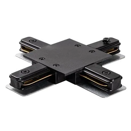 Коннектор для трековых систем PTR/R CX-BL чёрный  X -обр. (встраиваемый) Jazzway - Фото 2
