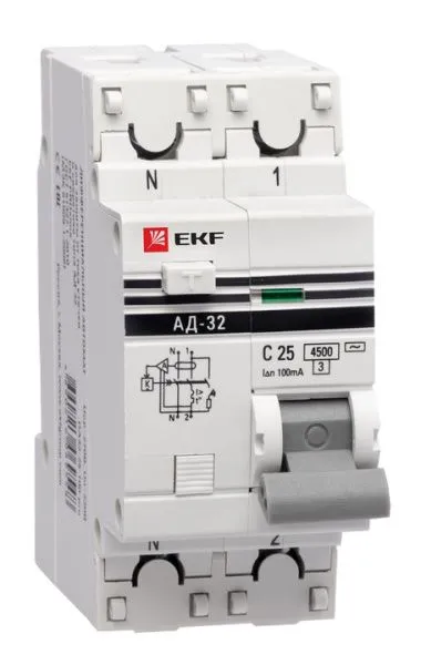 АД-32 1P+N (S) 40А (С) 100мА тип (АС) эл. 4,5кА EKF PROxima