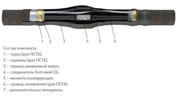 Муфта 5 ПСТб-1 (150-240) с соединителями (пластик с бронёй) ЗЭТАРУС