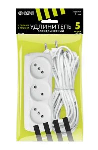 Удлинитель бытовой УДП УДП-3-500 ФАZА