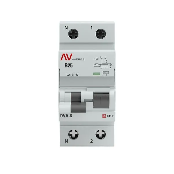 DVA-6 1P+N 25А (B) 100мА (AC) 6кА EKF AVERES