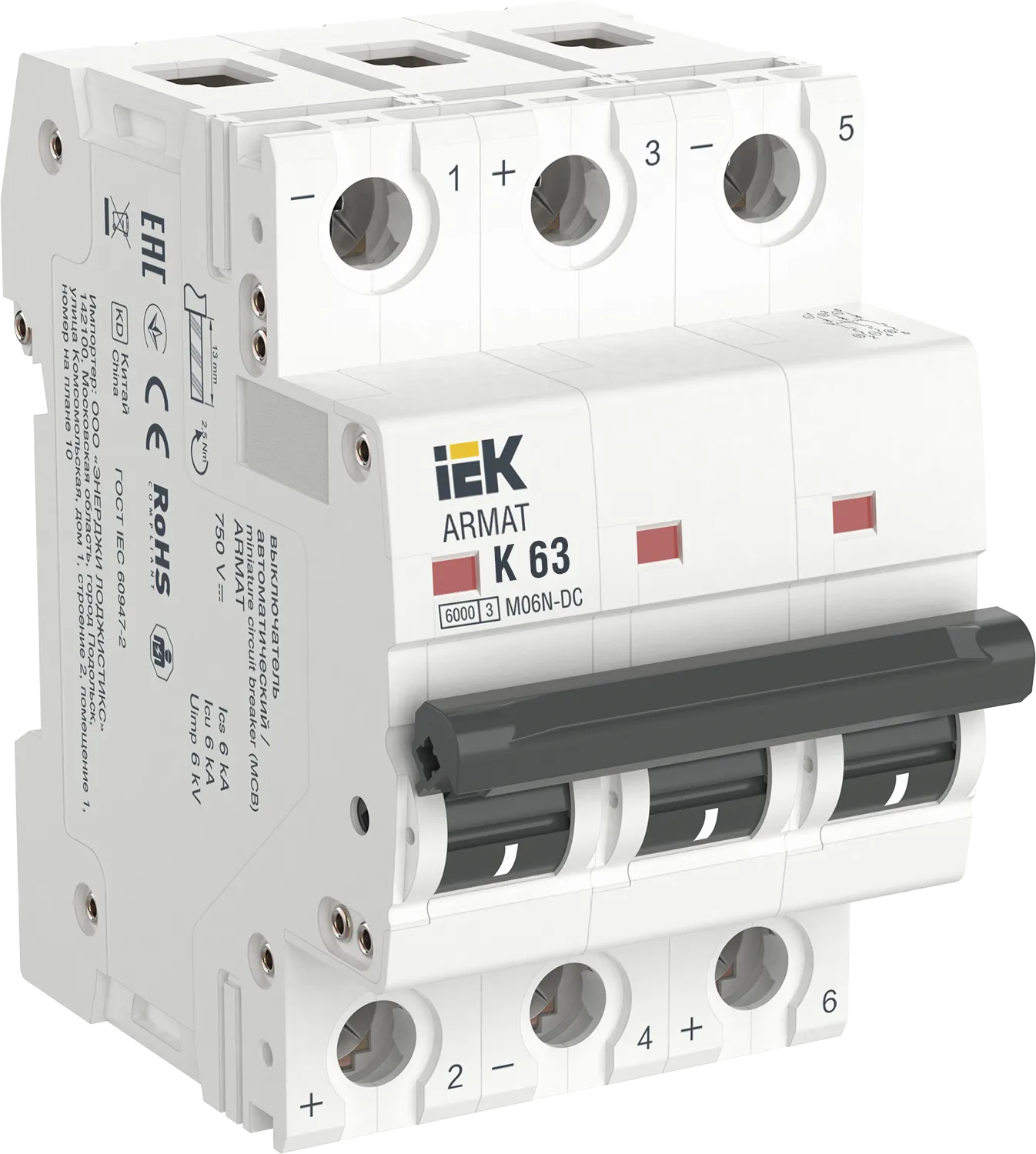 ARMAT Автоматический выключатель M06N-DC 3P K 63А IEK