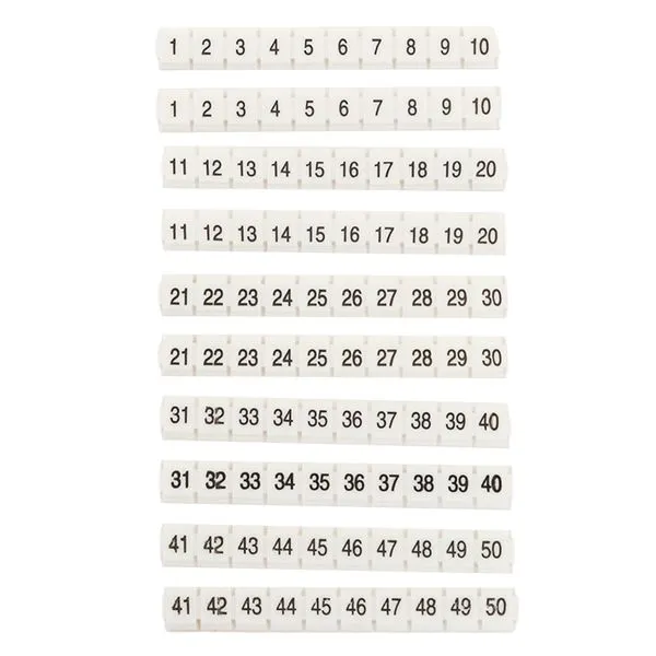 Маркеры для JXB-ST/Push-in 2,5 с нумерацией 1-50 для крепления сбоку (100 шт.) EKF - Фото 2