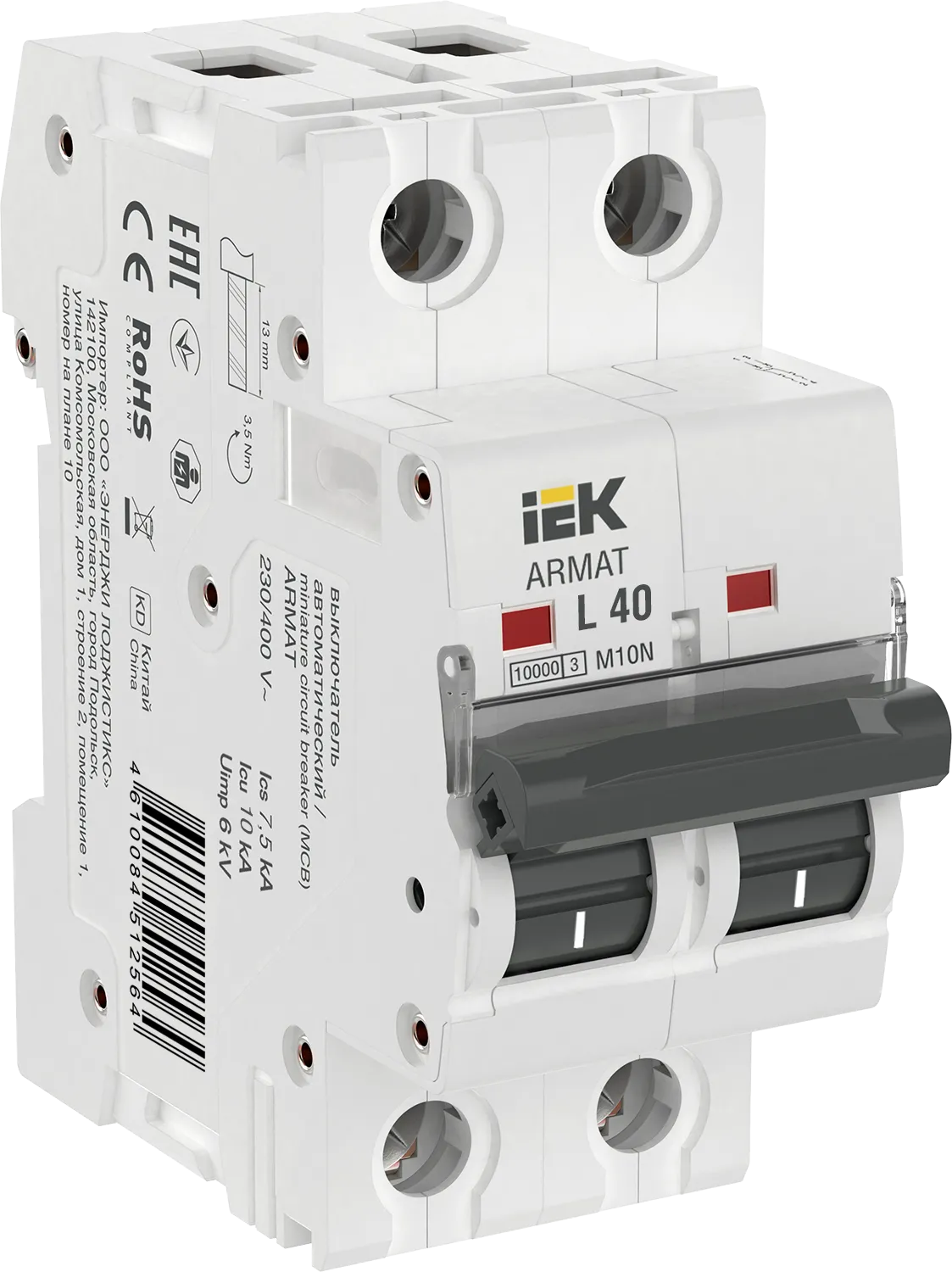 ARMAT Автоматический выключатель M10N 2P L 40А IEK
