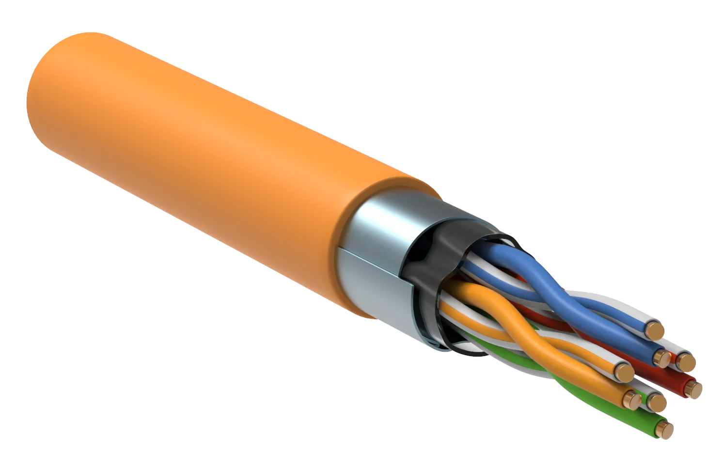 ITK Витая пара F/UTP кат.5E 4х2х24AWG solid LSZH нг(А)-HF оранжевый (305м)