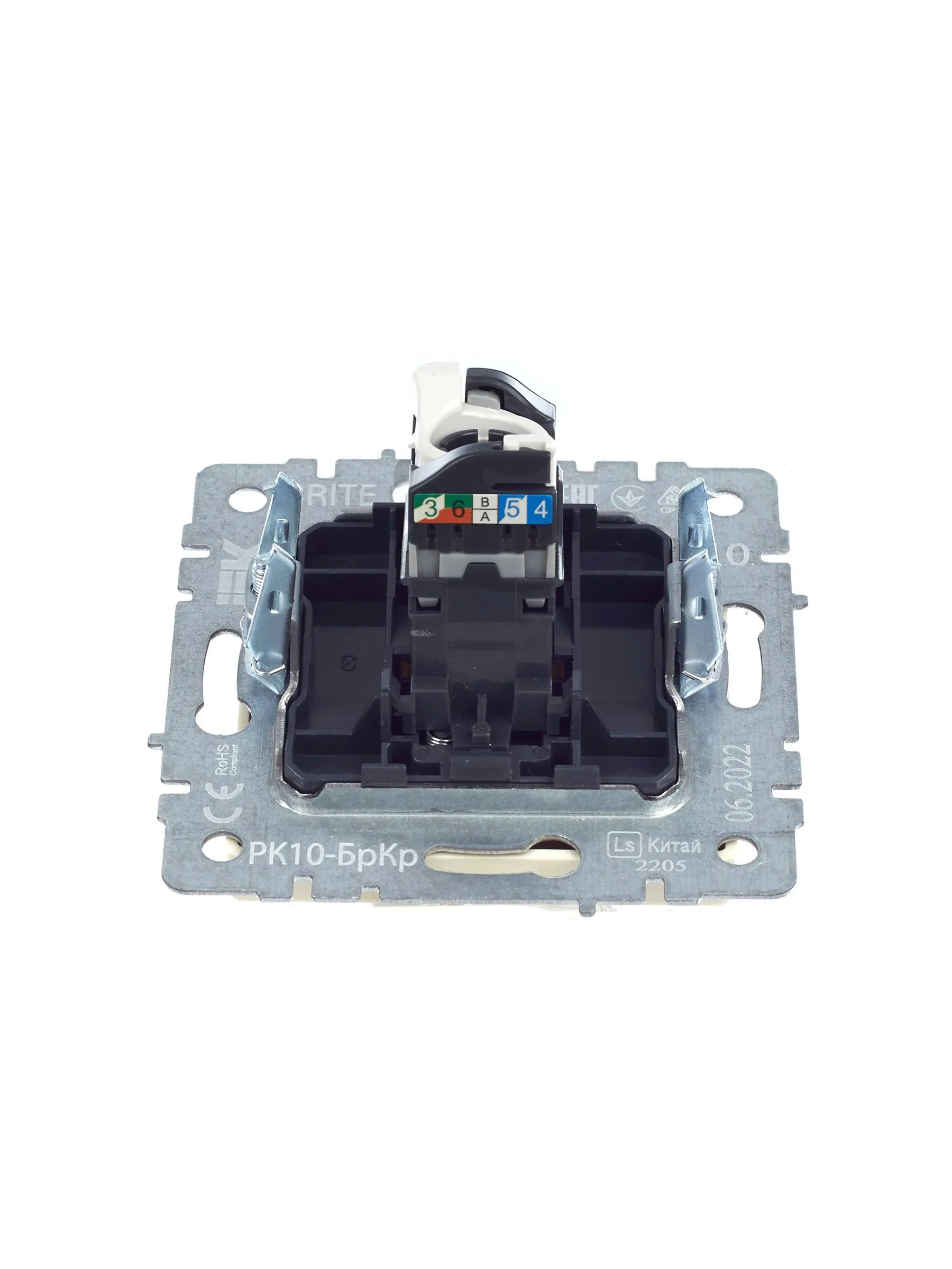 BRITE Розетка компьютерная RJ45 кат.5E РК10-БрКр бежевый IEK - Фото 7
